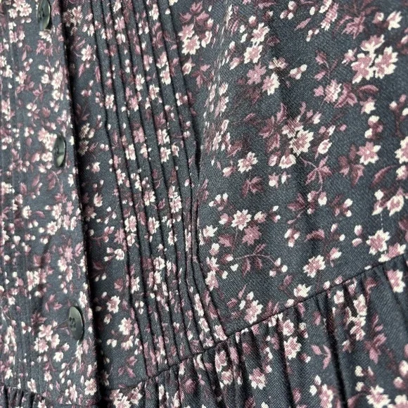 VTG Laura Ashley Lace Collar Tea Dress 4 Purple Prairie Romantic Coquette Ditsy - Picture 5 of 12